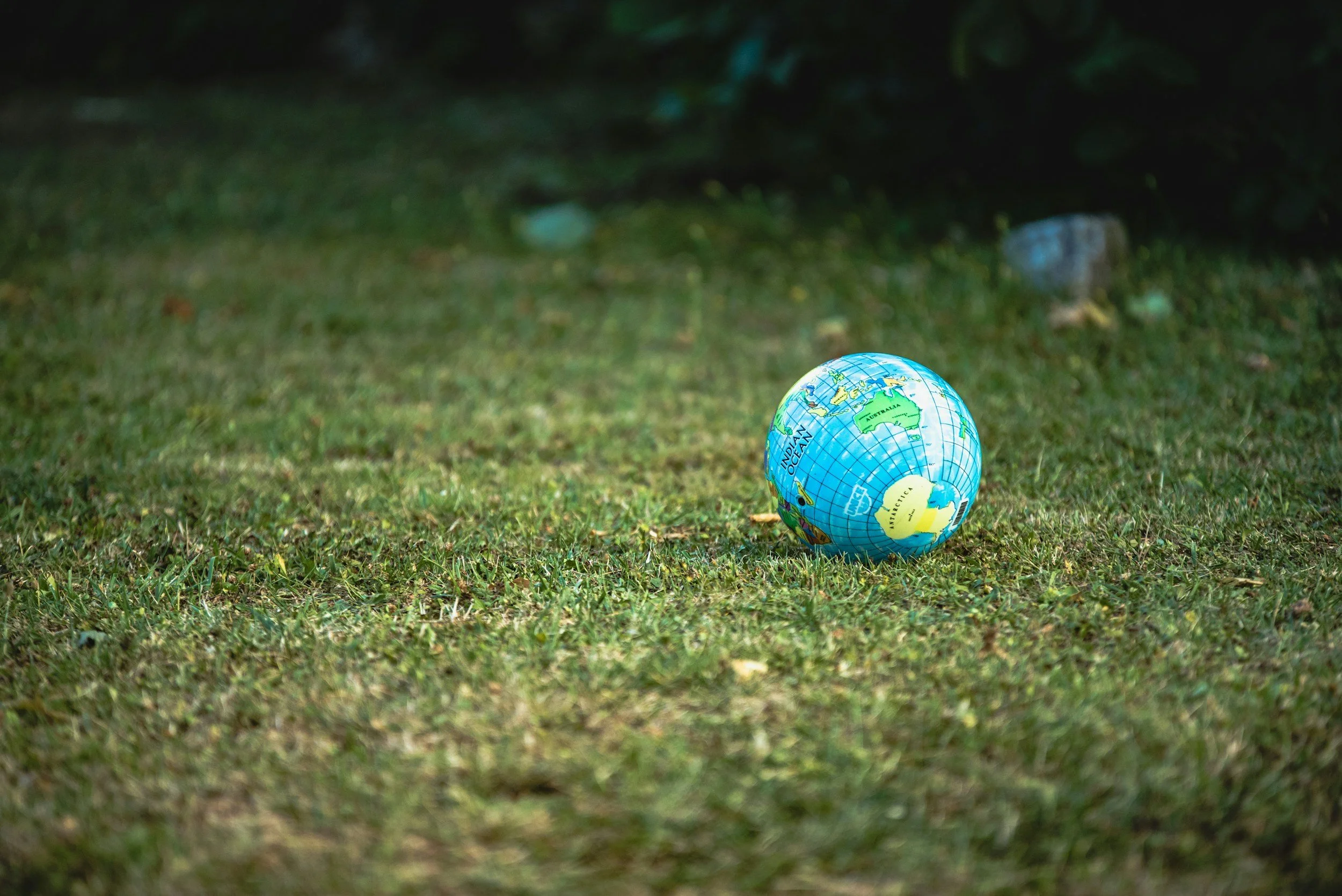 globe sur l'herbe
